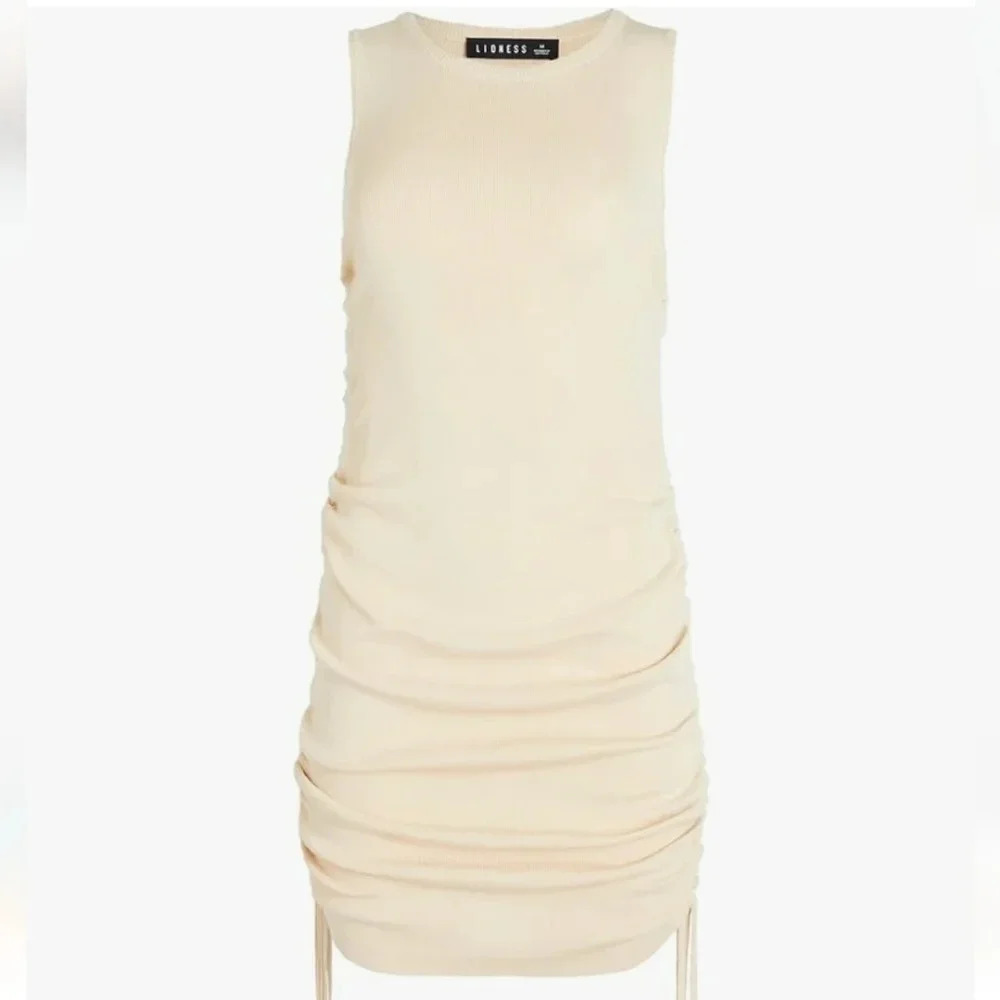 Lioness Cream Ruched Sleeveless Bodycon Dress